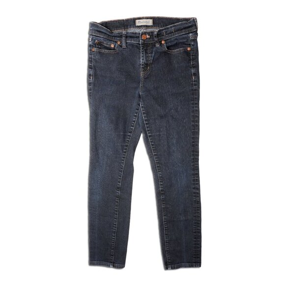 Madewell ALLEY Straight Jeans Mid Rise Slim Dark Wash Stretch Classic - Picture 3 of 11